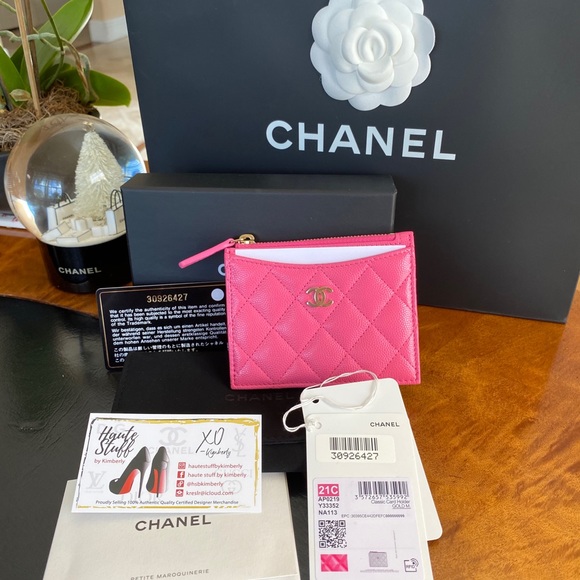 ‼️SOLD‼️New 20P CHANEL Rose Pink O Zip Card Holder - Picture 2 of 6